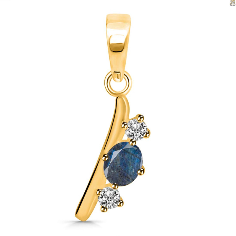 Labradorite & White Topaz Alphabet I Pendant LBD-RDA-61.