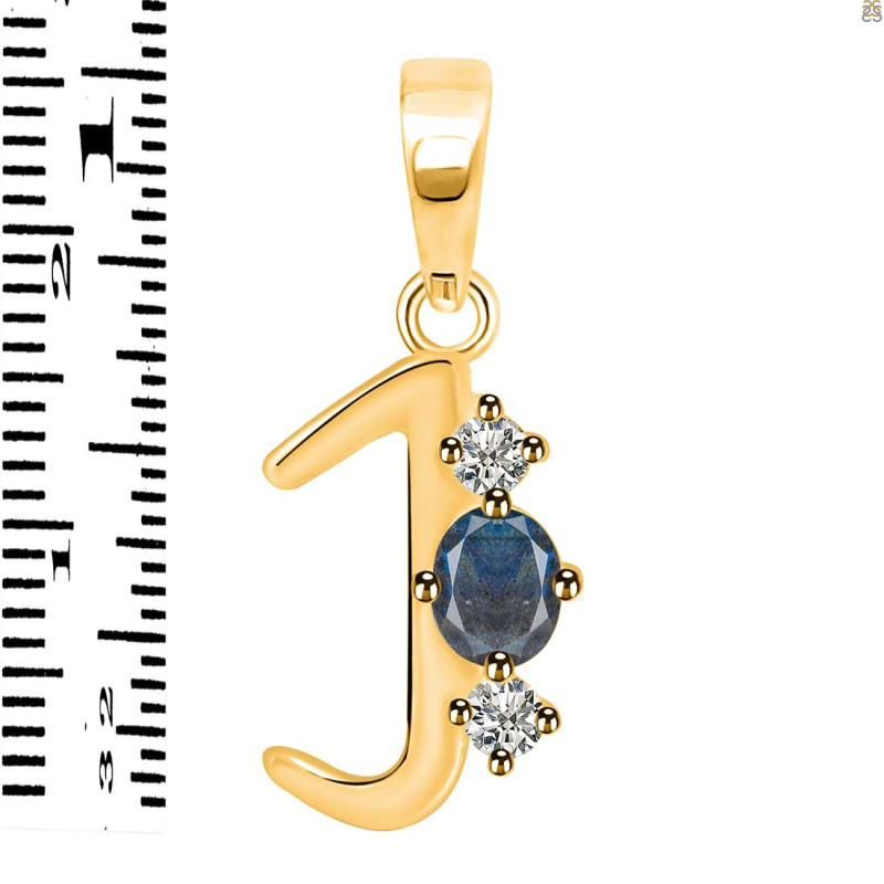 Labradorite & White Topaz Alphabet J Pendant LBD-RDA-62.