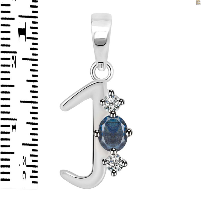 Labradorite & White Topaz Alphabet J Pendant LBD-RDA-62.
