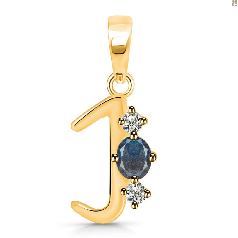 Labradorite & White Topaz Alphabet J Pendant LBD-RDA-62.
