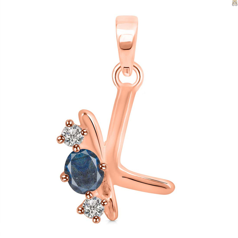 Labradorite & White Topaz Alphabet K Pendant LBD-RDA-63.