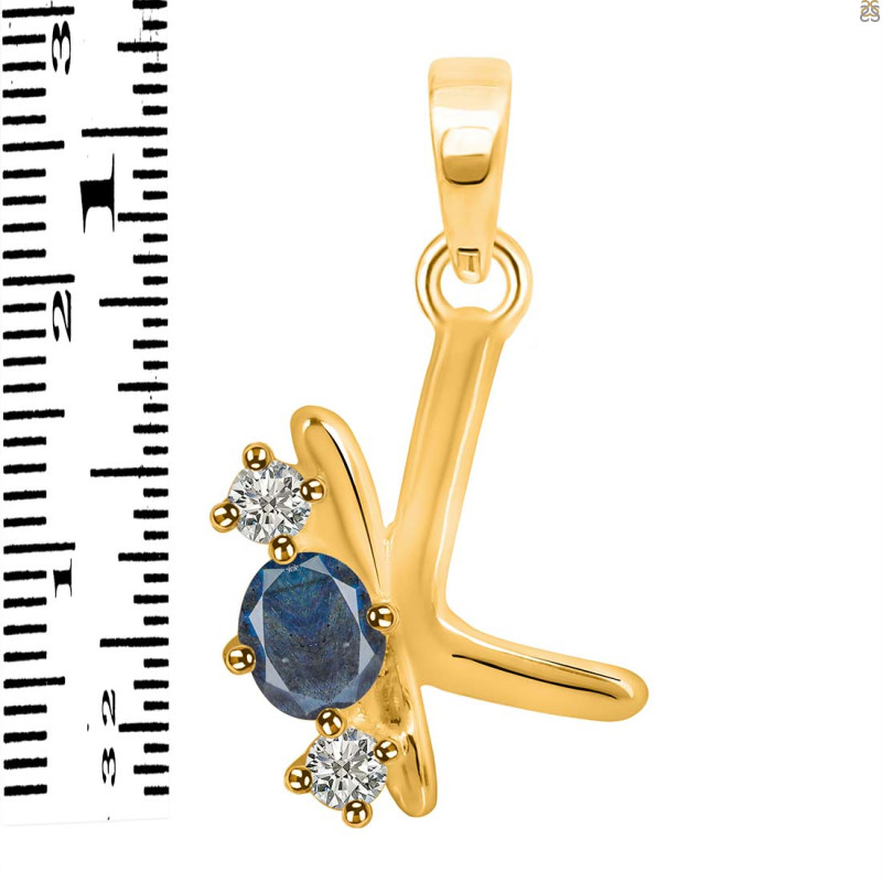 Labradorite & White Topaz Alphabet K Pendant LBD-RDA-63.