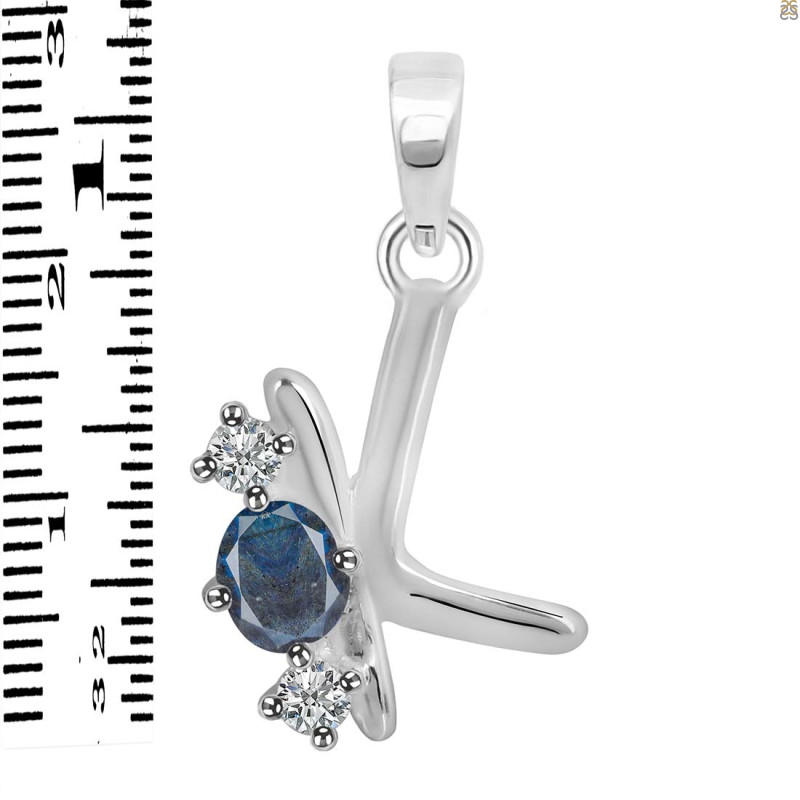 Labradorite & White Topaz Alphabet K Pendant LBD-RDA-63.