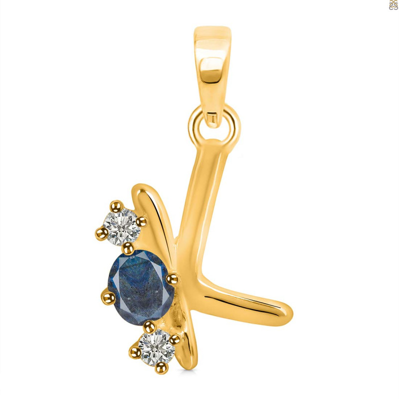 Labradorite & White Topaz Alphabet K Pendant LBD-RDA-63.