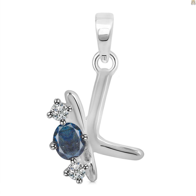 Labradorite & White Topaz Alphabet K Pendant LBD-RDA-63.