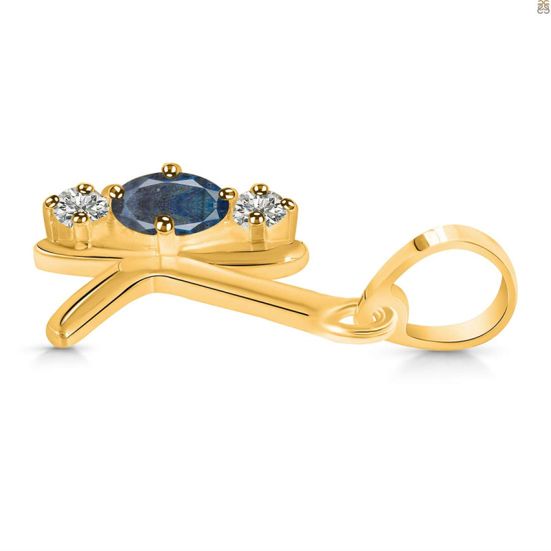 Labradorite & White Topaz Alphabet K Pendant LBD-RDA-63.