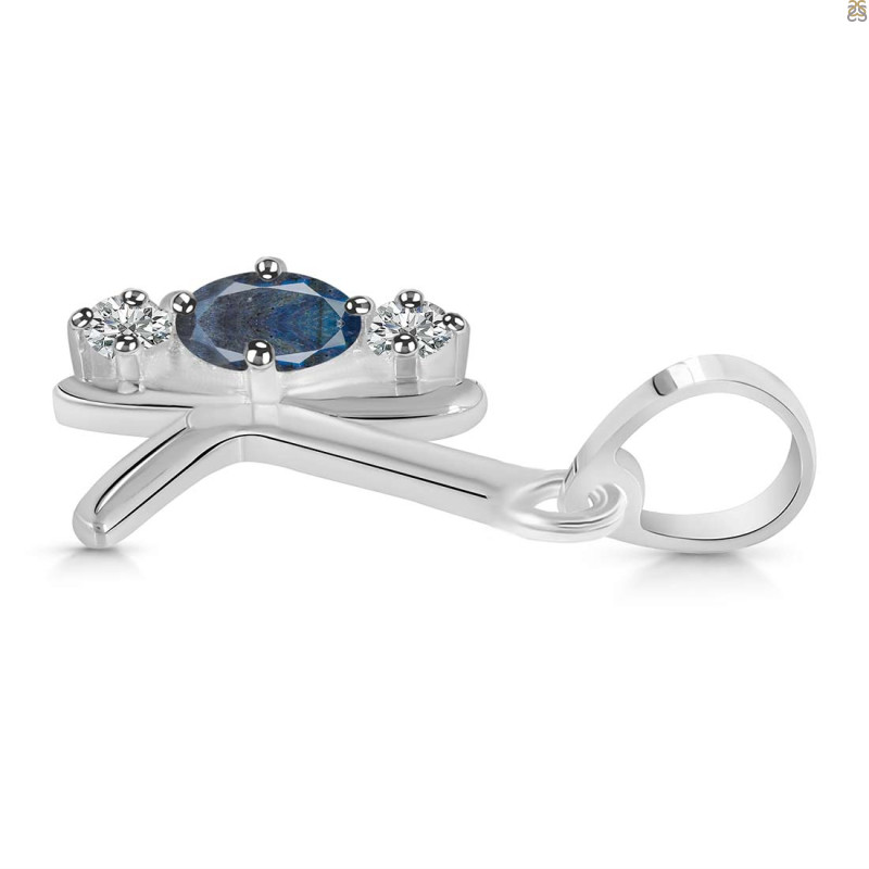 Labradorite & White Topaz Alphabet K Pendant