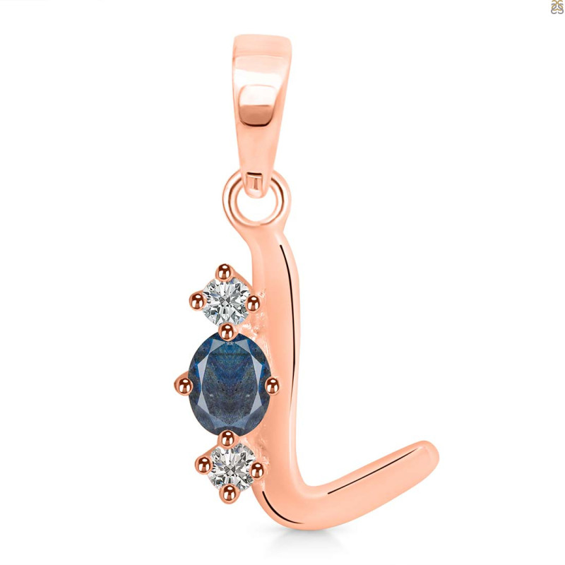 Labradorite & White Topaz Alphabet L Pendant LBD-RDA-64.