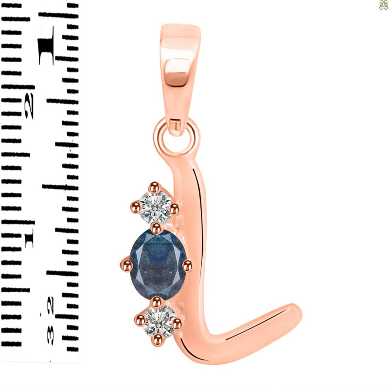 Labradorite & White Topaz Alphabet L Pendant LBD-RDA-64.