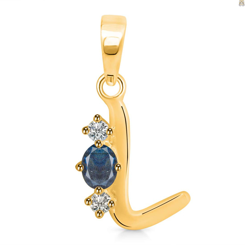 Labradorite & White Topaz Alphabet L Pendant LBD-RDA-64.