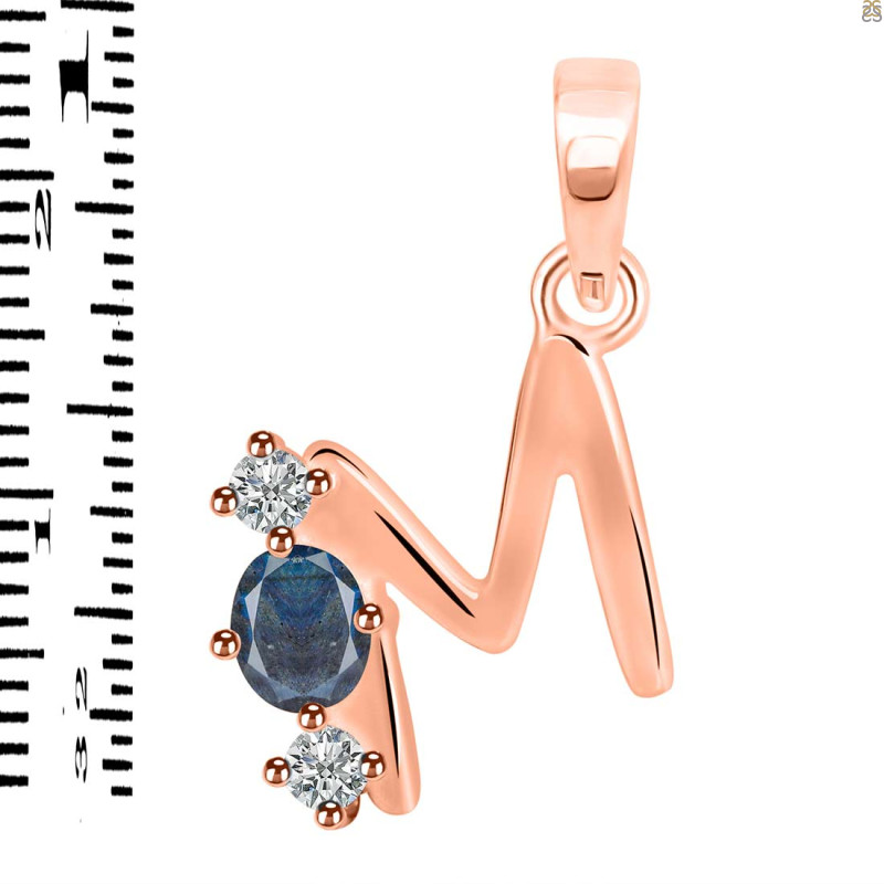 Labradorite & White Topaz Alphabet M Pendant LBD-RDA-65.