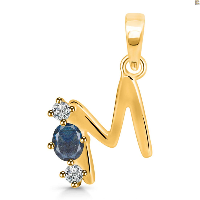 Labradorite & White Topaz Alphabet M Pendant LBD-RDA-65.