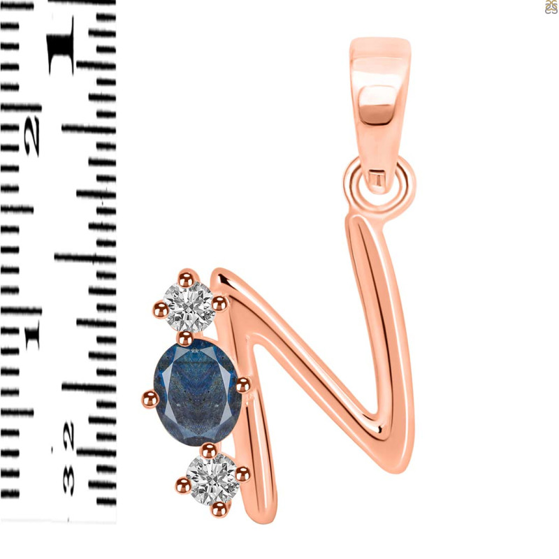 Labradorite & White Topaz Alphabet N Pendant LBD-RDA-66.