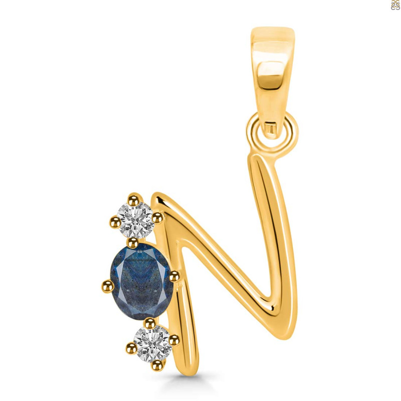 Labradorite & White Topaz Alphabet N Pendant LBD-RDA-66.