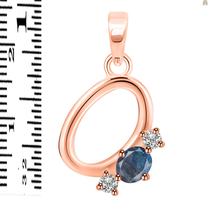 Labradorite & White Topaz Alphabet O Pendant LBD-RDA-67.