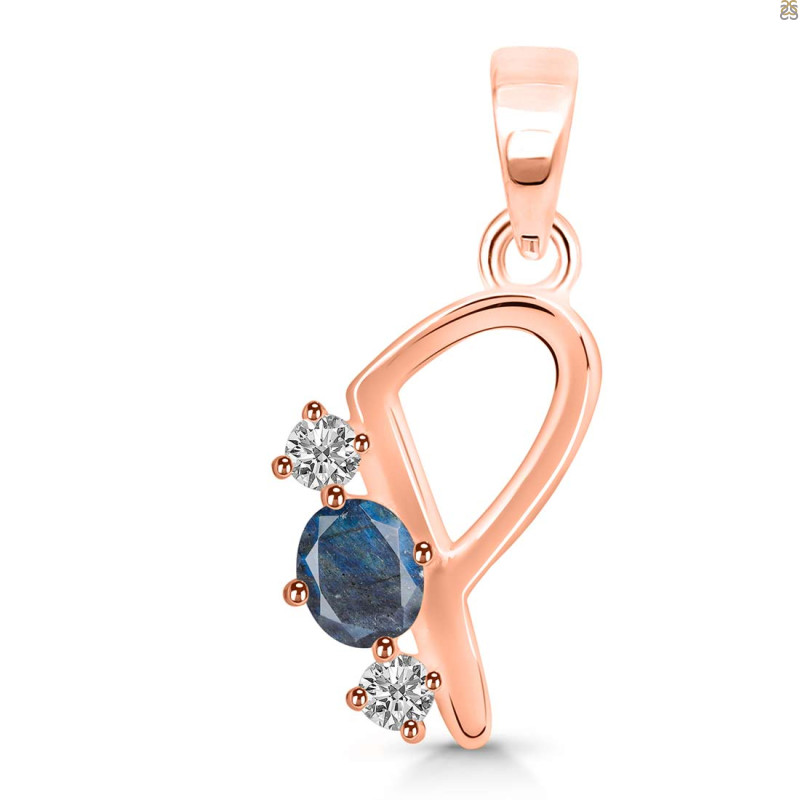 Labradorite & White Topaz Alphabet P Pendant LBD-RDA-68.