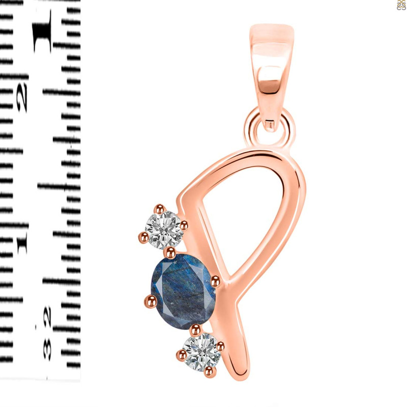 Labradorite & White Topaz Alphabet P Pendant LBD-RDA-68.