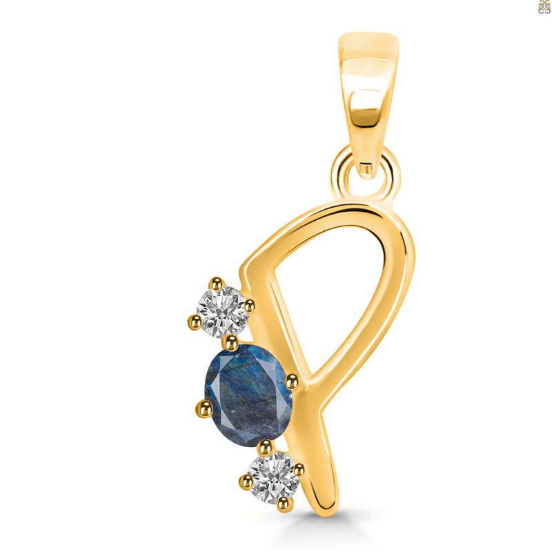 Labradorite & White Topaz Alphabet P Pendant LBD-RDA-68.