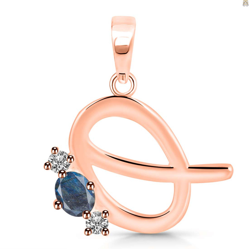 Labradorite & White Topaz Alphabet Q Pendant LBD-RDA-69.