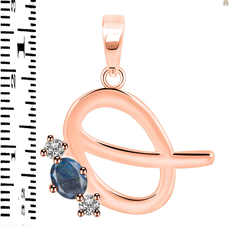 Labradorite & White Topaz Alphabet Q Pendant LBD-RDA-69.