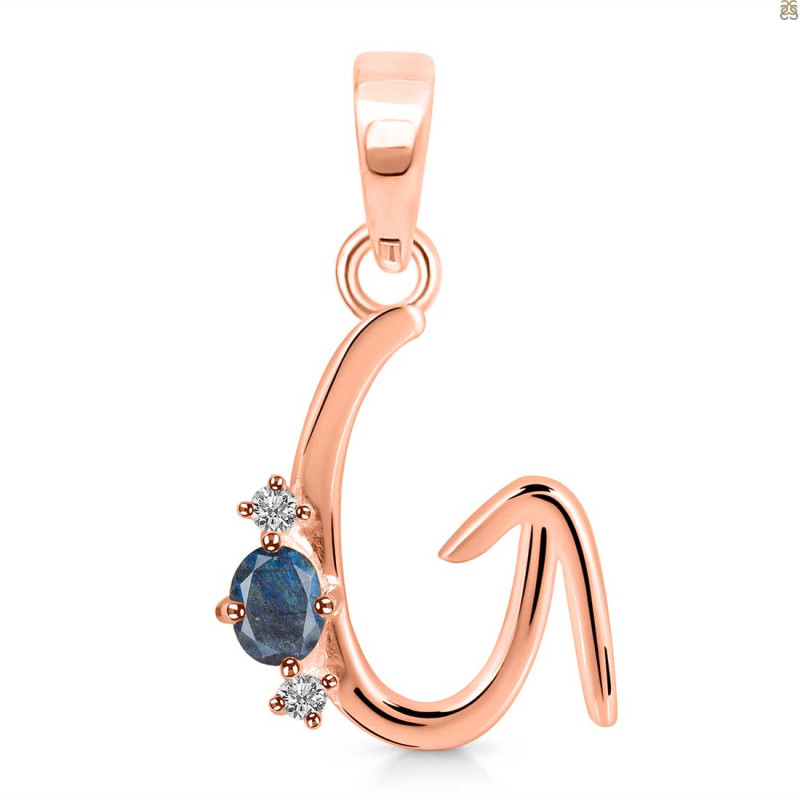 Labradorite & White Topaz Alphabet G Pendant LBD-RDA-7.