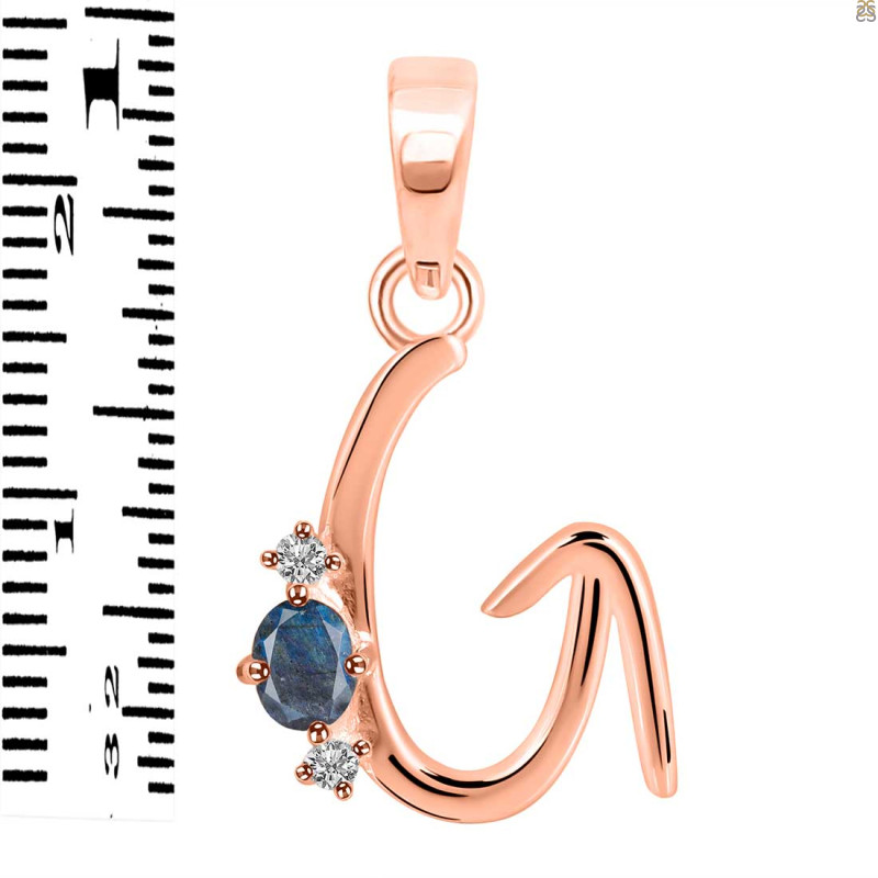 Labradorite & White Topaz Alphabet G Pendant LBD-RDA-7.