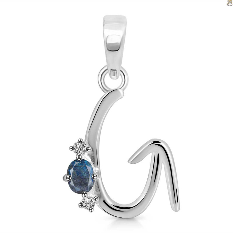 Labradorite & White Topaz Alphabet G Pendant LBD-RDA-7.