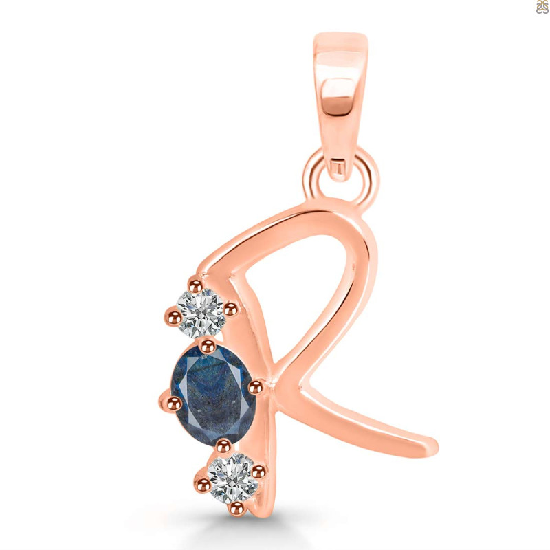Labradorite & White Topaz Alphabet R Pendant LBD-RDA-70.