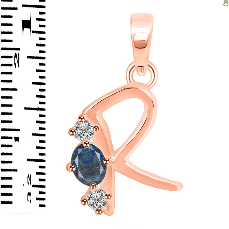 Labradorite & White Topaz Alphabet R Pendant LBD-RDA-70.
