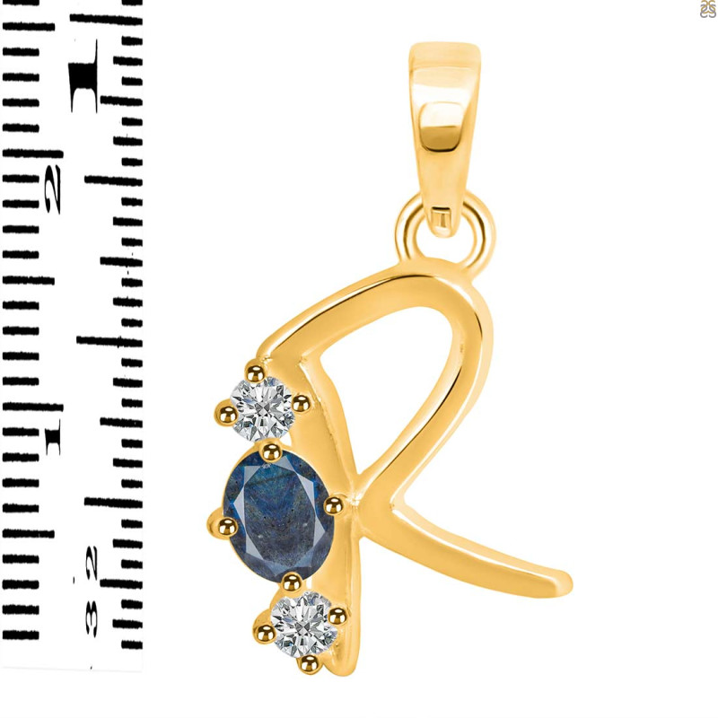 Labradorite & White Topaz Alphabet R Pendant LBD-RDA-70.