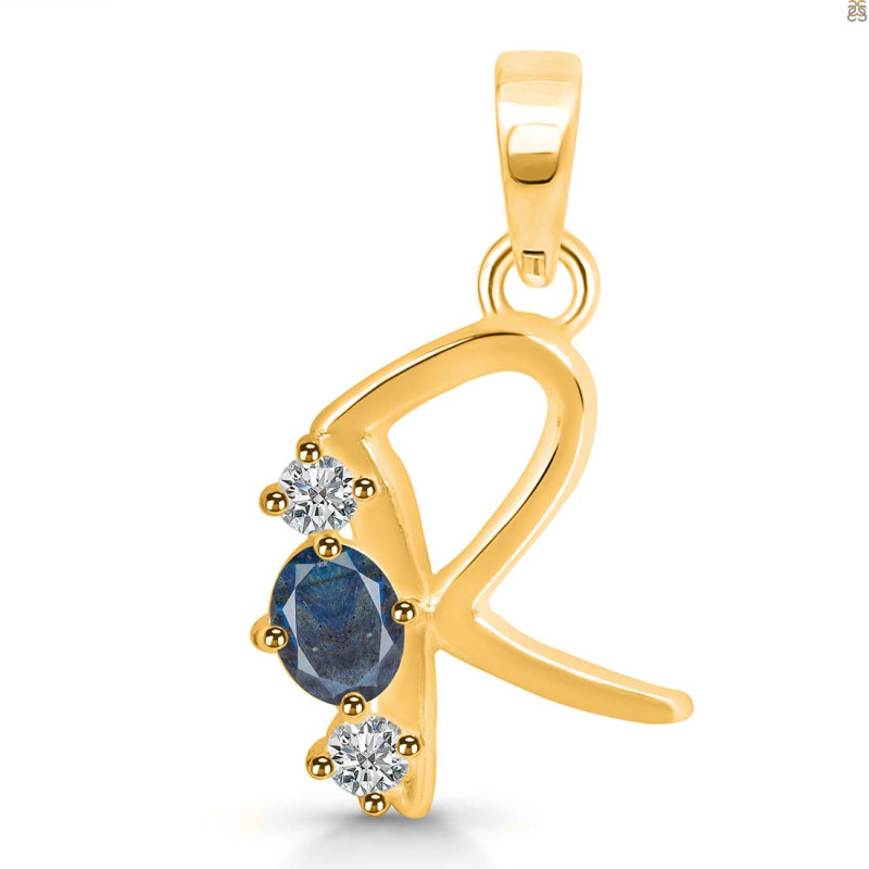 Labradorite & White Topaz Alphabet R Pendant LBD-RDA-70.