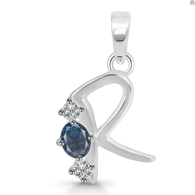 Labradorite & White Topaz Alphabet R Pendant LBD-RDA-70.