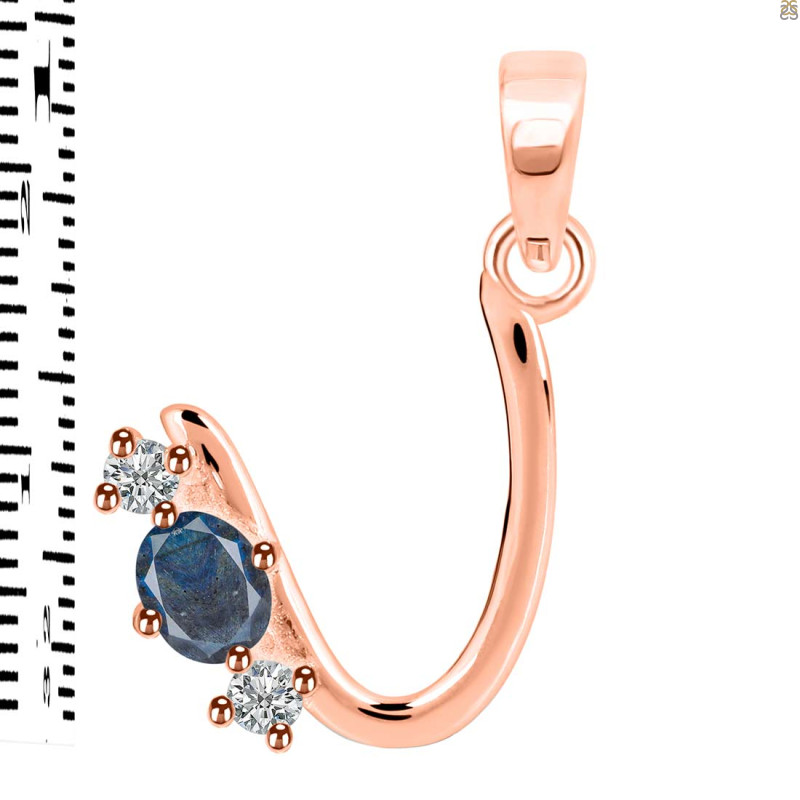 Labradorite & White Topaz Alphabet U Pendant LBD-RDA-73.