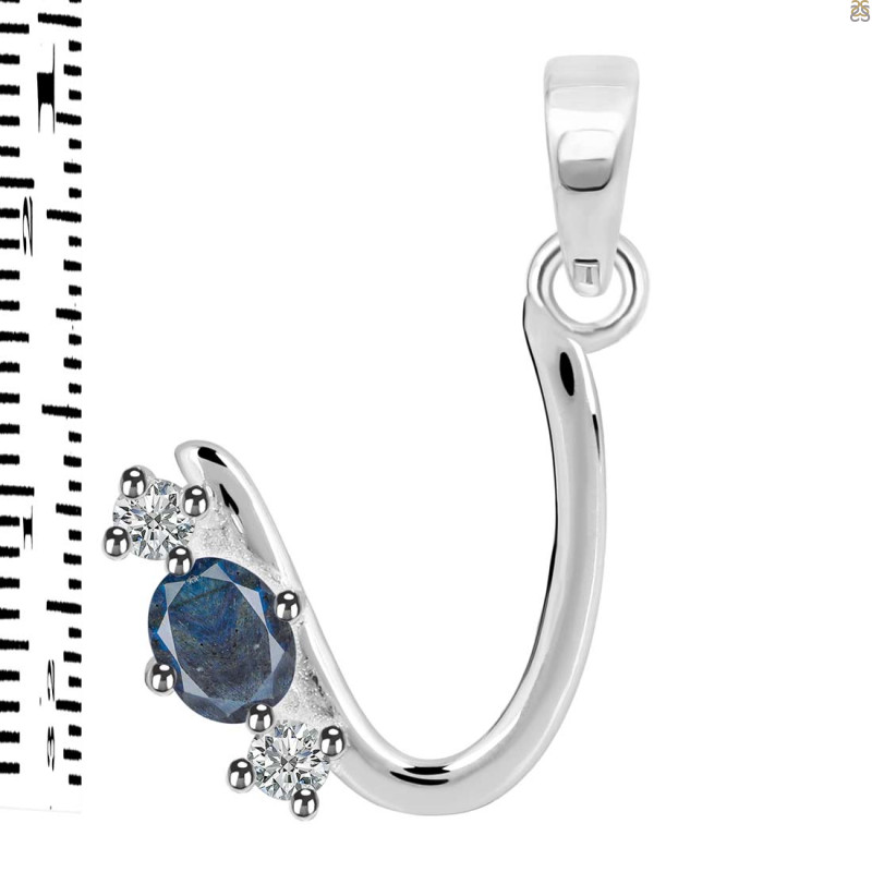 Labradorite & White Topaz Alphabet U Pendant LBD-RDA-73.