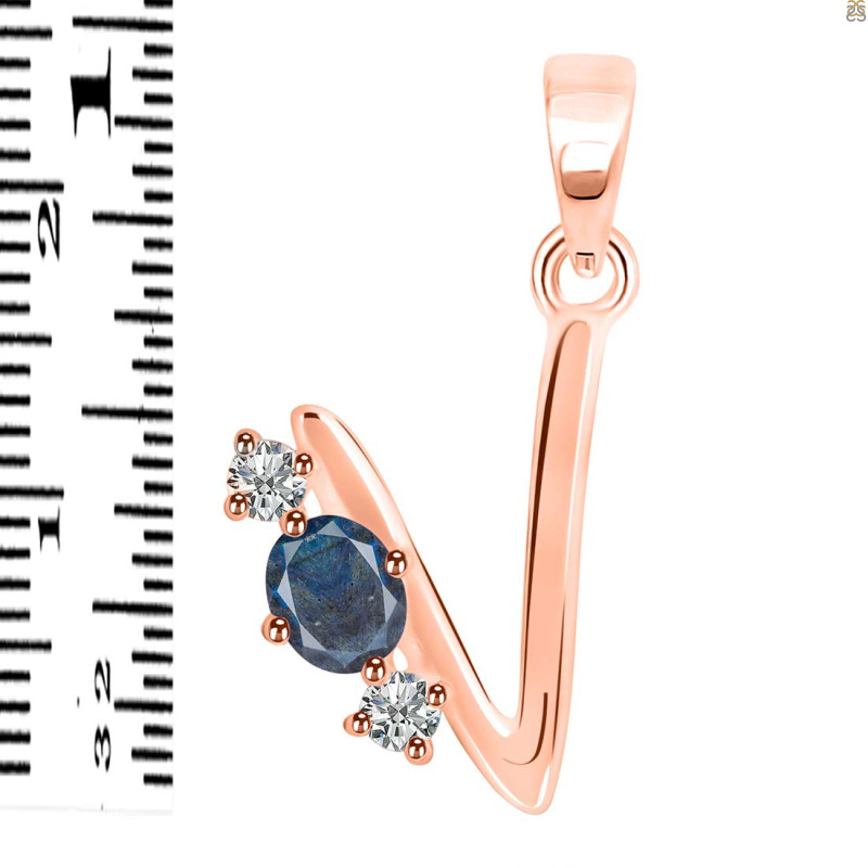 Labradorite & White Topaz Alphabet V Pendant LBD-RDA-74.