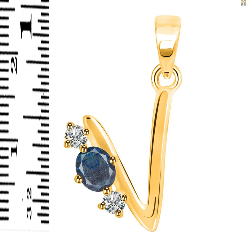 Labradorite & White Topaz Alphabet V Pendant LBD-RDA-74.