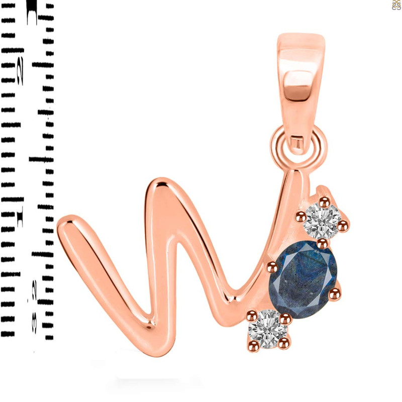 Labradorite & White Topaz Alphabet W Pendant LBD-RDA-75.