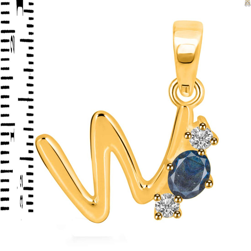 Labradorite & White Topaz Alphabet W Pendant LBD-RDA-75.