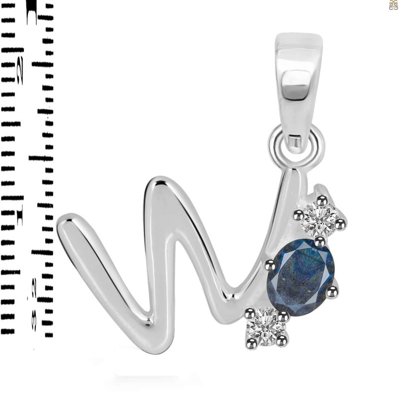 Labradorite & White Topaz Alphabet W Pendant LBD-RDA-75.