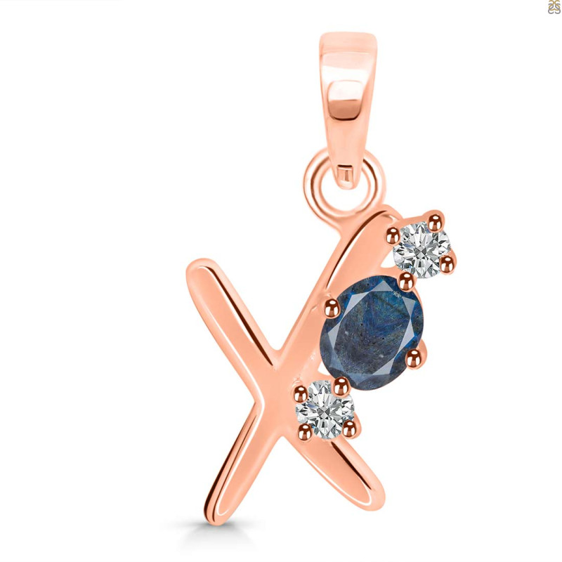 Labradorite & White Topaz Alphabet X Pendant LBD-RDA-76.