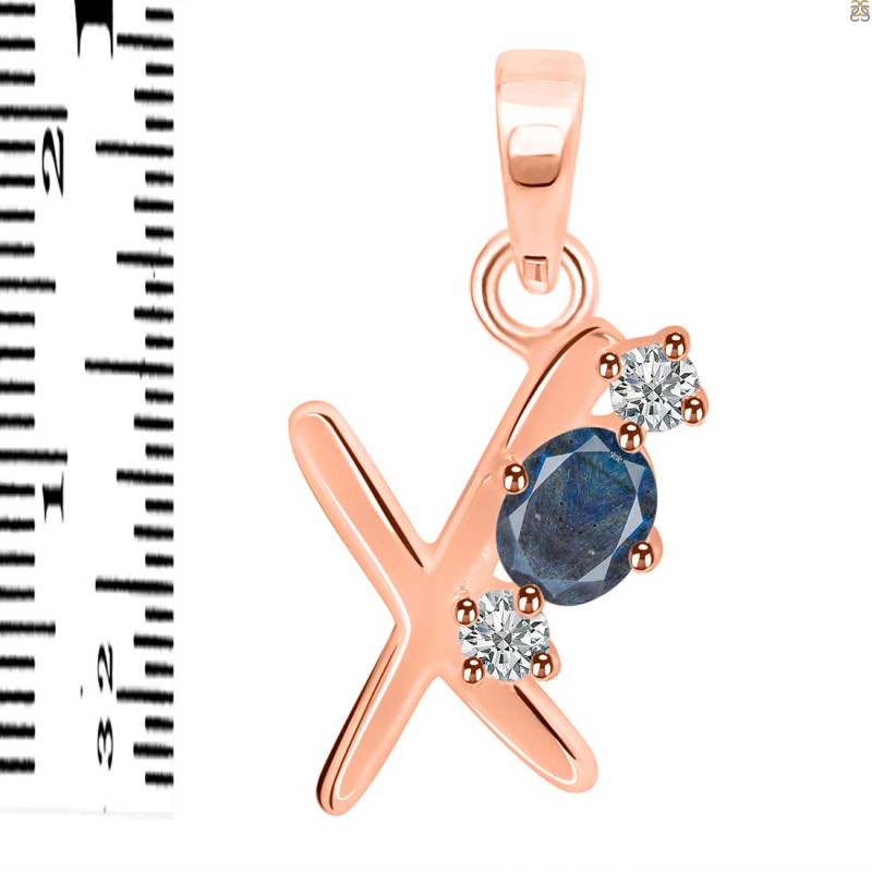 Labradorite & White Topaz Alphabet X Pendant LBD-RDA-76.