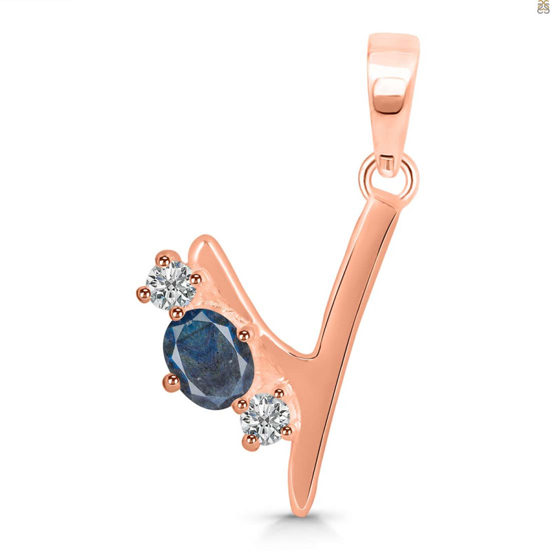 Labradorite & White Topaz Alphabet Y Pendant LBD-RDA-77.