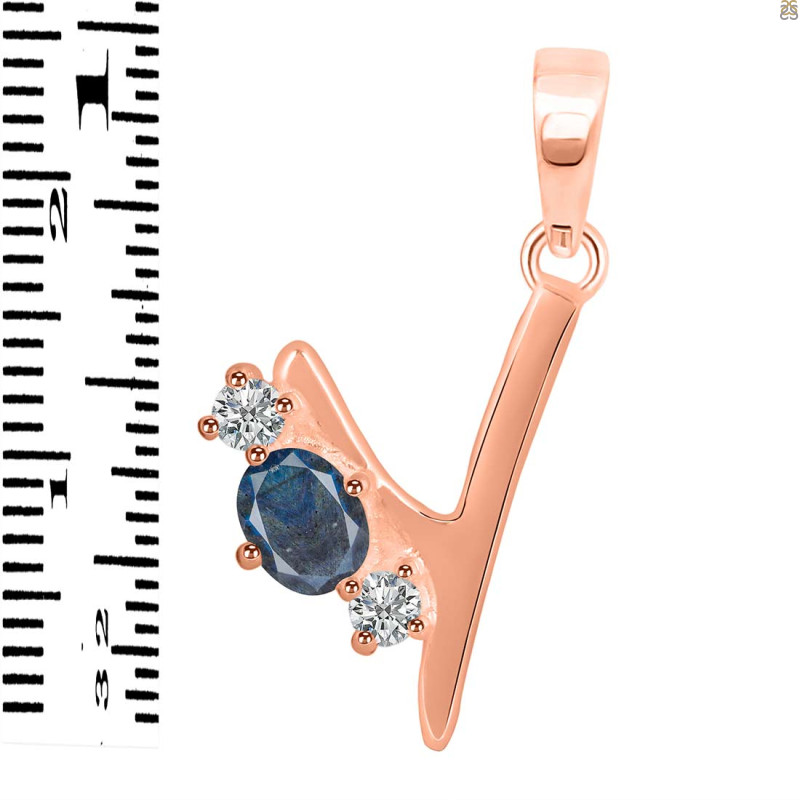 Labradorite & White Topaz Alphabet Y Pendant LBD-RDA-77.