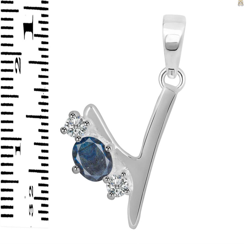 Labradorite & White Topaz Alphabet Y Pendant LBD-RDA-77.