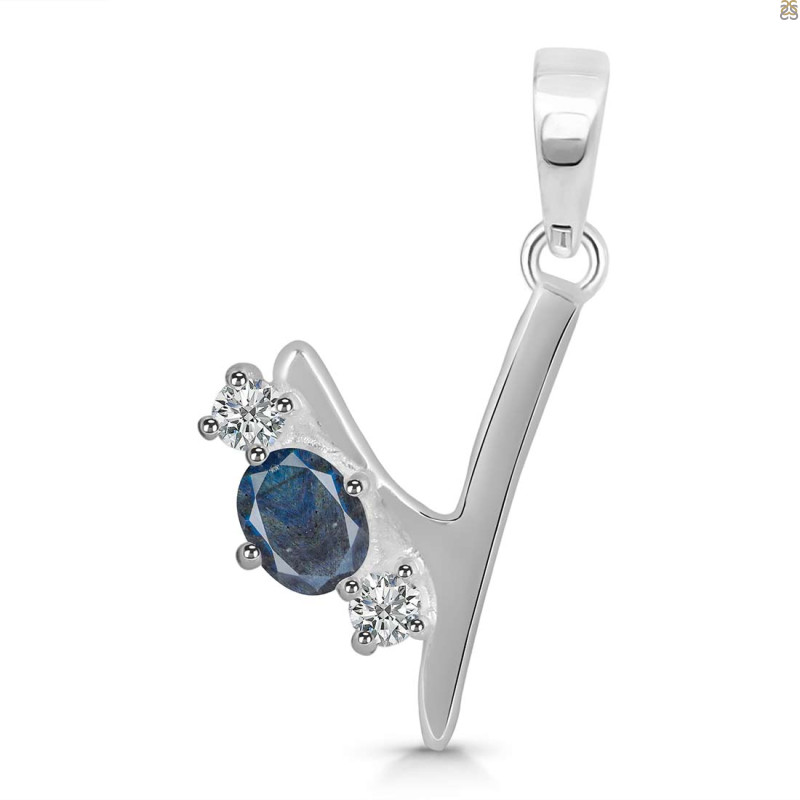 Labradorite & White Topaz Alphabet Y Pendant LBD-RDA-77.