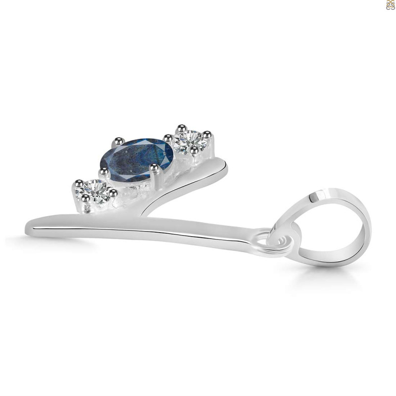 Labradorite & White Topaz Alphabet Y Pendant