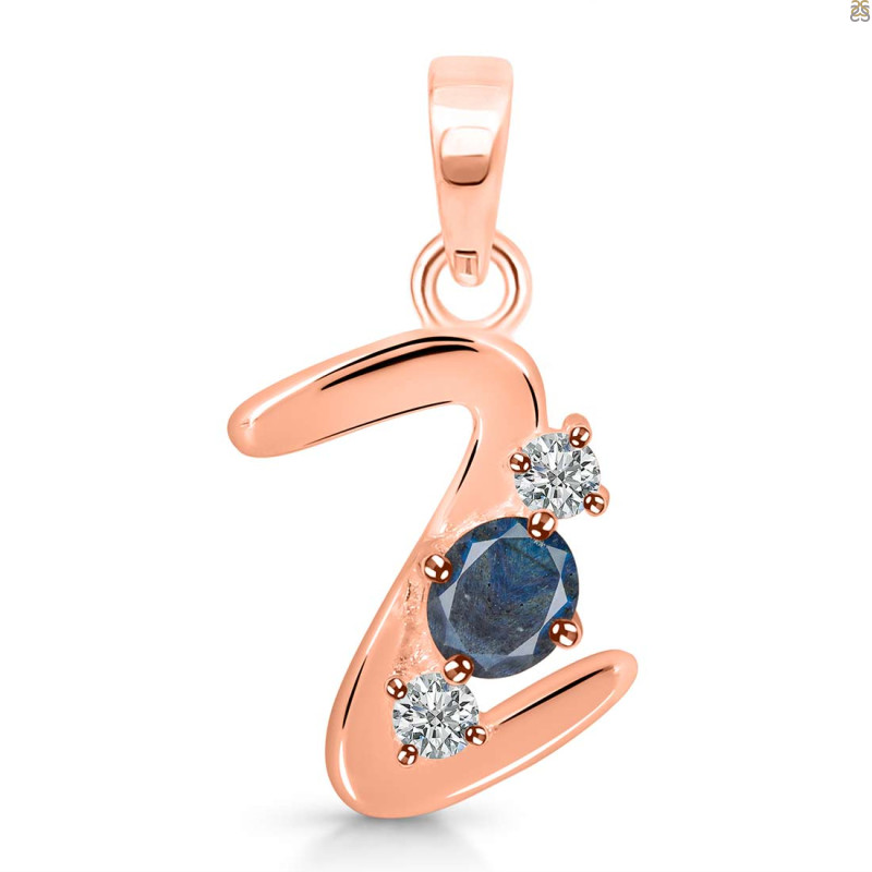 Labradorite & White Topaz Alphabet Z Pendant LBD-RDA-78.