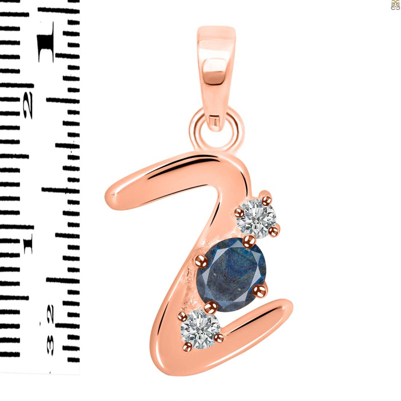 Labradorite & White Topaz Alphabet Z Pendant LBD-RDA-78.