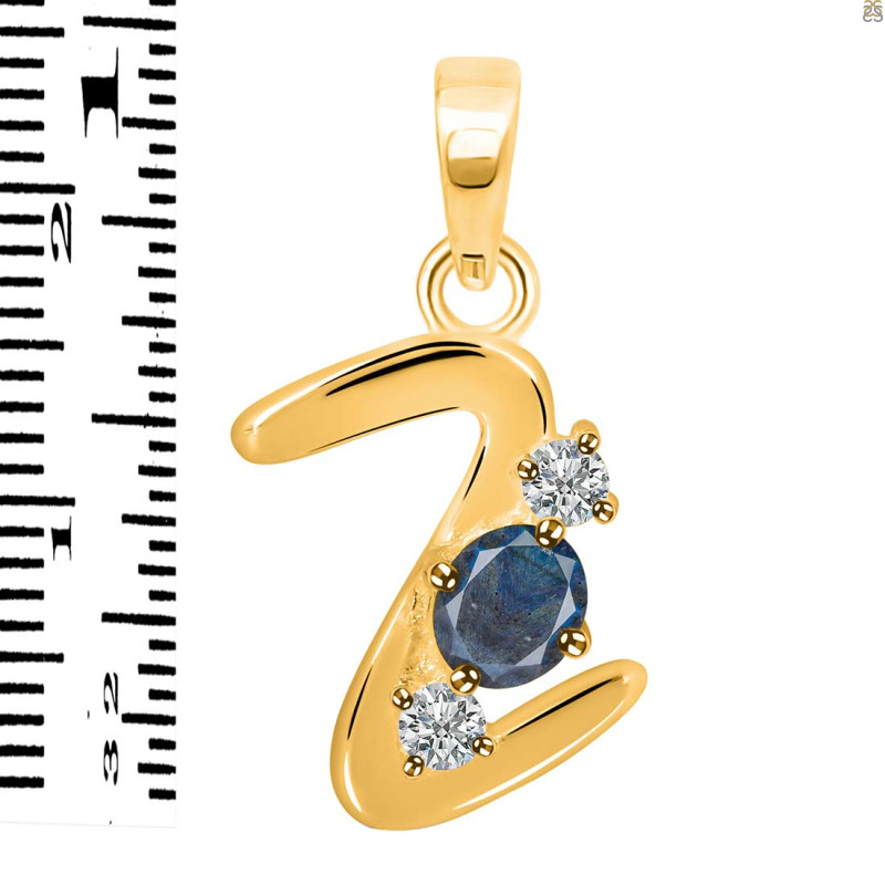 Labradorite & White Topaz Alphabet Z Pendant LBD-RDA-78.