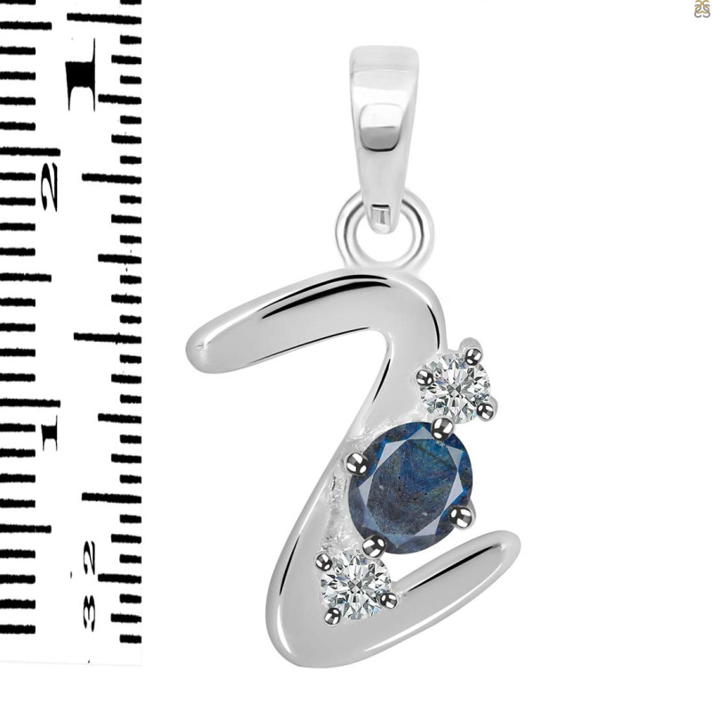 Labradorite & White Topaz Alphabet Z Pendant LBD-RDA-78.